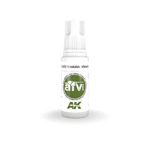 AK Interactive AFV Series: Washable White Paint Acrylic Paint 17ml 3rd Generation