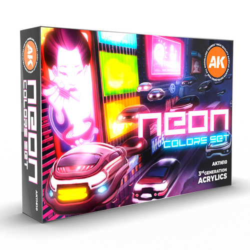 AK Interactive Neon Colors Acrylic Paint Set 3rd Generation