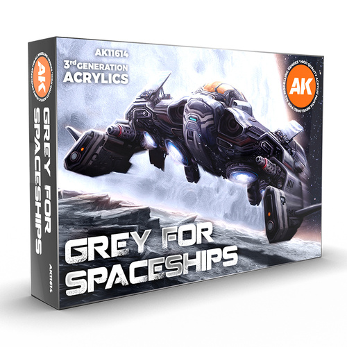 AK Interactive Grey For Spaceships Acrylic Paint Set 3rd Generation