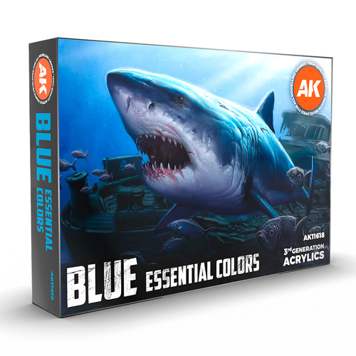 AK Interactive Blue Essential Colors Acrylic Paint Set 3rd Generation