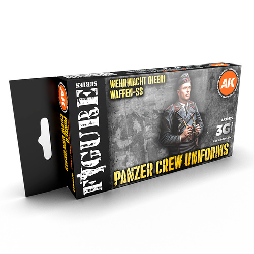 AK Interactive Figure Series: Panzer Crew Black Uniforms Set Acrylic Paint Set 3rd Generation