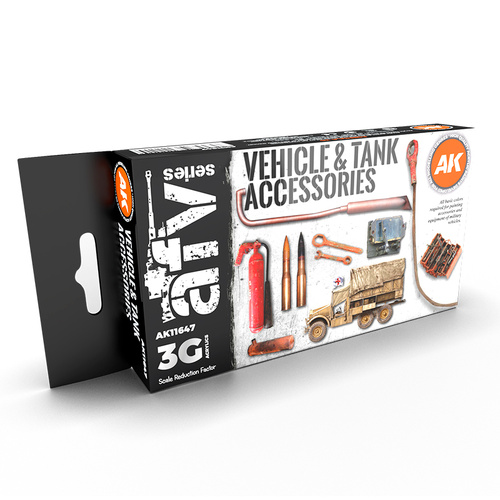 AK Interactive AFV Series: Tank Accesories Acrylic Paint Set 3rd Generation