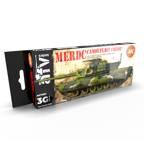 AK Interactive AFV Series: Merdc Camouflage Colors Acrylic Paint Set 3rd Generation