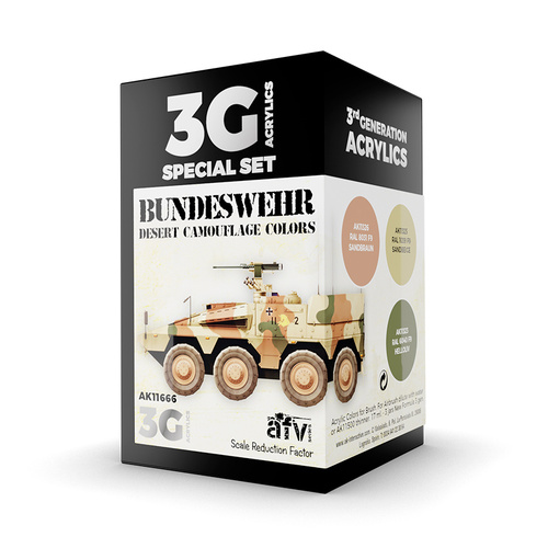 AK Interactive AFV Series: Bundeswehr Desert Colors Acrylic Paint Set 3rd Generation