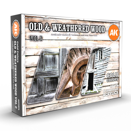 AK Interactive Old & Weathered Wood Vol2 Acrylic Paint Set 3rd Generation