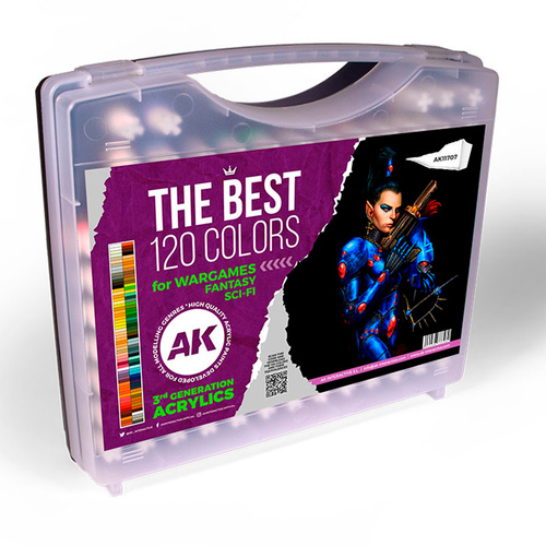 AK Interactive Briefcase 120 Wargame Colours Acrylic Paint Set 3rd Generation