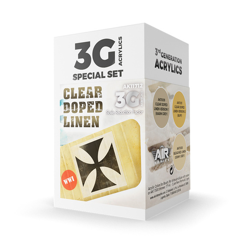 AK Interactive Air Series: Clear Doped Linen Acrylic Paint Set 3rd Generation