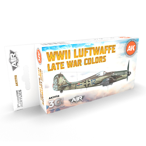 AK Interactive Air Series: WWII Luftwaffe Late War Colors Acrylic Paint Set 3rd Generation