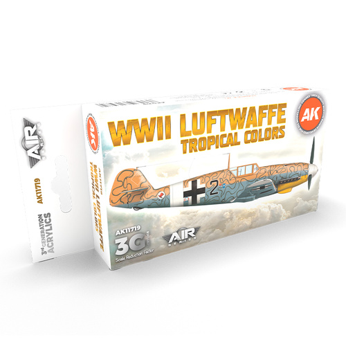 AK Interactive Air Series: WWII Luftwaffe Tropical Colors Acrylic Paint Set 3rd Generation