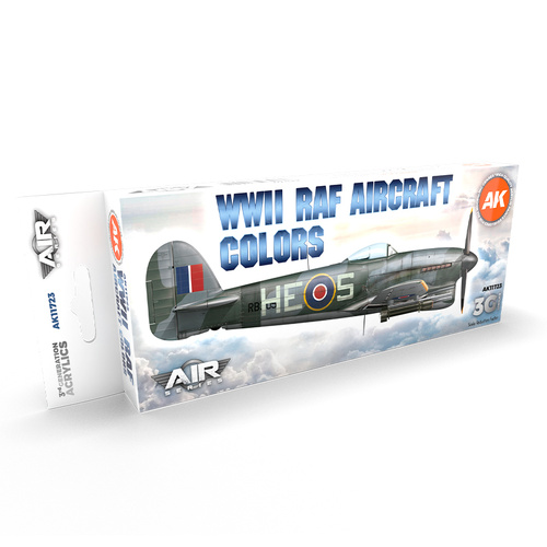 AK Interactive Air Series: WWII RAF Aircraft Colors Acrylic Paint Set 3rd Generation