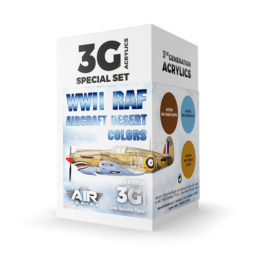 AK Interactive Air Series: WWII RAF Aircraft Desert Colors Acrylic Paint Set 3rd Generation