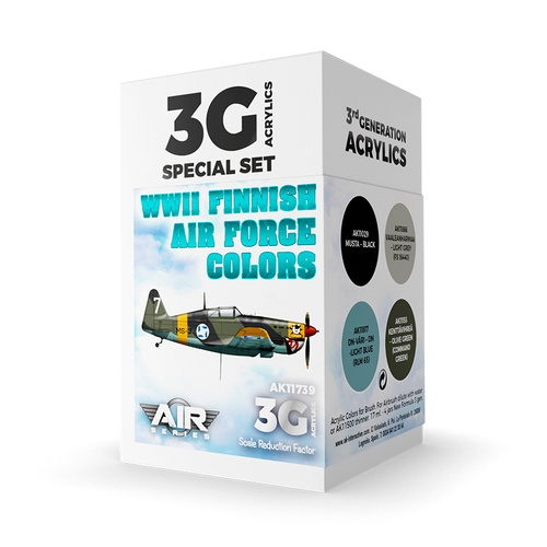 AK Interactive Air Series: WWII Finnish Air Force Colors Acrylic Paint Set 3rd Generation