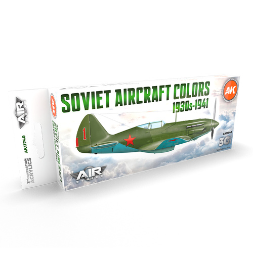 AK Interactive Air Series: Soviet Aircraft Colors 1930s-1941 Acrylic Paint Set 3rd Generation