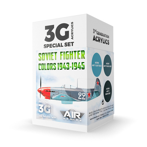 AK Interactive Air Series: Soviet Fighter Colors 1943-1945 Acrylic Paint Set 3rd Generation