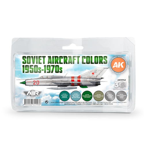 AK Interactive Air Series: Soviet Aircraft Colors 1950s-1970s Acrylic Paint Set 3rd Generation