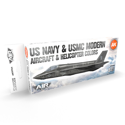 AK Interactive Air Series: US Navy & USMC Modern Aircraft & Helicopter Acrylic Paint Set 3rd Generation