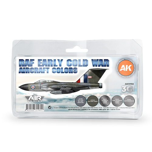 AK Interactive Air Series: Early Cold War RAF Aircraft Colors Acrylic Paint Set 3rd Generation