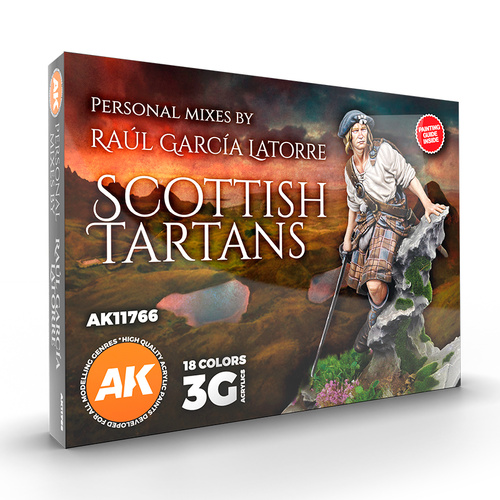 AK Interactive Signature Set: Scottish Tartans - Raul Garcia Latorre Acrylic Paint Set 3rd Generation