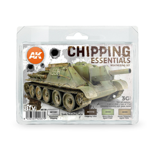 AK Interactive Weathering: Chipping Essentials Weathering Enamel Paint Set