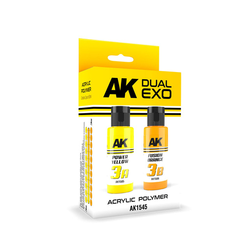 AK Interactive Dual Exo Power Yellow & Fusion Orange Paint Set