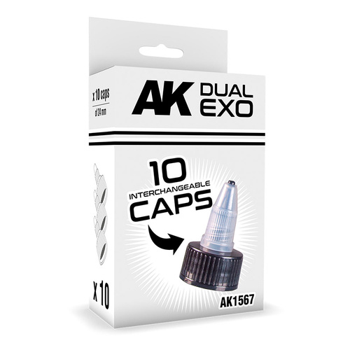 AK Interactive Dual Exo Set Black Caps (24mm diameter)