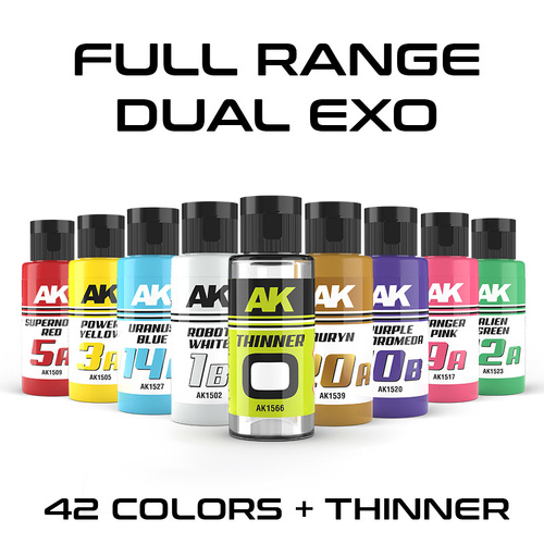 AK Interactive Dual Exo Full Range (42 Ref + Thinner) Paint Set