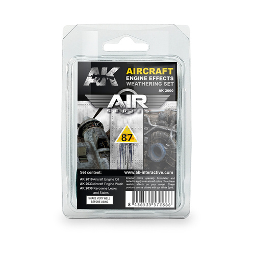 AK Interactive Weathering: Aircraft Engine Weathering Enamel Paint Set