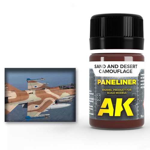 AK Interactive Weathering: Paneliner For Sand And Desert Camouflage 35ml Enamel Paint