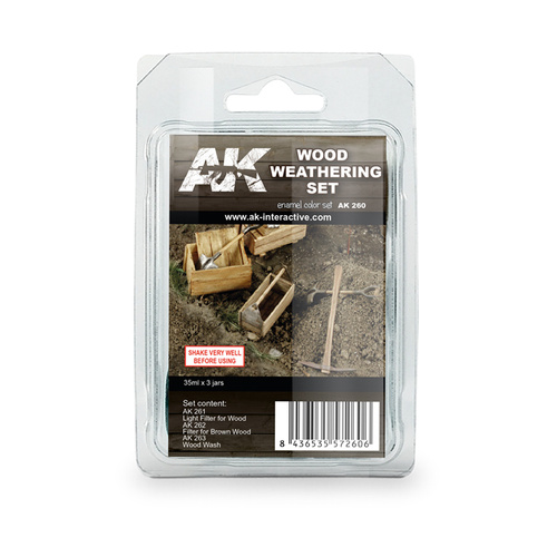 AK Interactive Weathering: Wood Weathering Enamel Paint Set