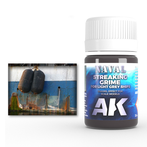 AK Interactive Weathering: Streaking Grime For Light Grey Ships 35ml Enamel Paint