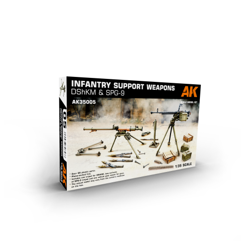 AK Interactive 1/35 Infantry Support Weapon Set 1: DShKM & SPG-9 Plastic Model Kit