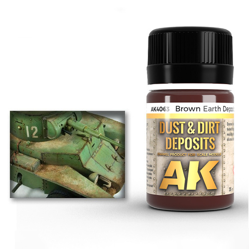 AK Interactive Weathering: Brown Earth Deposit 35ml Enamel Paint