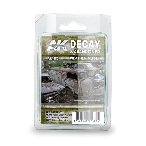 AK Interactive Weathering: Decay & Abandoned Weathering Enamel Paint Set