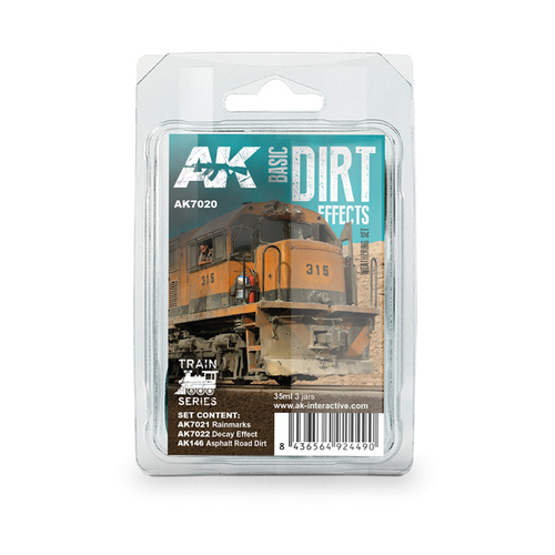 AK Interactive Weathering: Basic Dirt Effects Weathering Train Series Enamel Paint Set