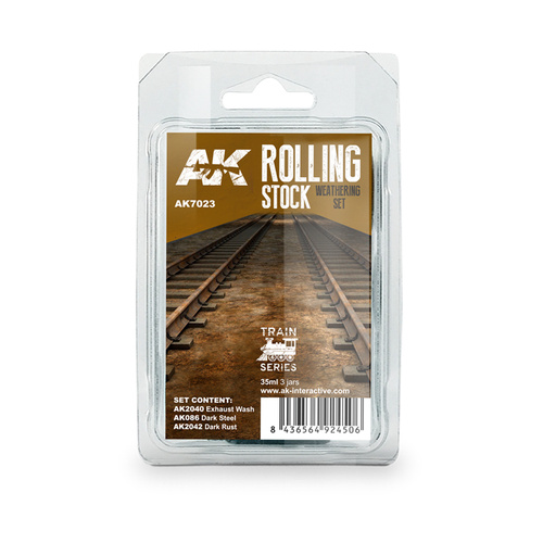 AK Interactive Weathering: Rolling Stock Weathering Train Series Enamel Paint Set