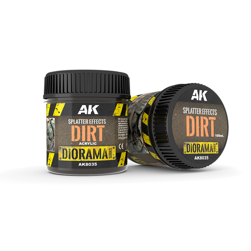 AK Interactive Dioramas: Splatter Effects Dirt - 100ml (Acrylic)