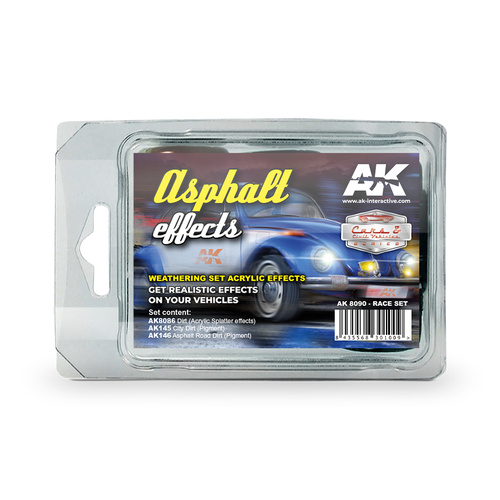 AK Interactive Weathering: Asphalt Effects (Race) Enamel Paint Set