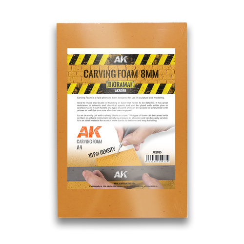 AK Interactive Carving Foam 8mm A4 Size (305 X 228 mm)