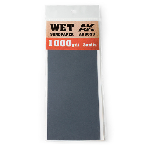 AK Interactive Wet Sandpaper 1000 Grit. 3 units