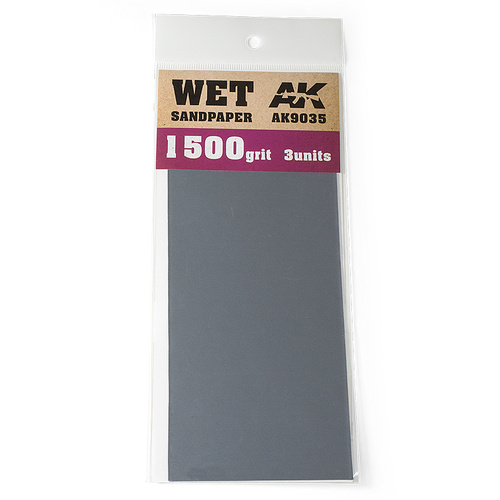 AK Interactive Wet Sandpaper 1500 Grit. 3 units