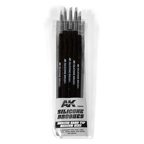 AK Interactive Silicone Brushes Medium Hard Tip Medium Size