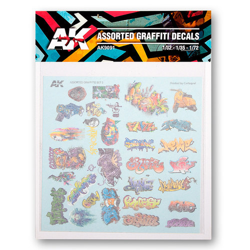 AK Interactive Surtido De Calcas De Graffitis Wet Transfer