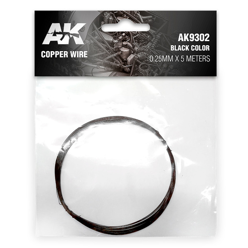 AK Interactive Copper Wire 0.25mm X 5 Meters Black Color