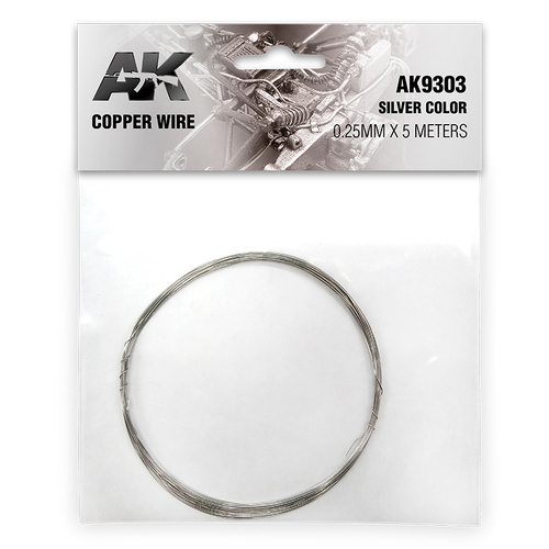 AK Interactive Copper Wire 0.25mm X 5 Meters Silver Color