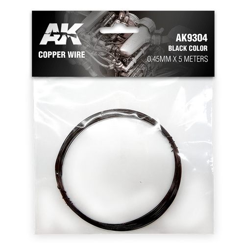 AK Interactive Copper Wire 0.45mm X 5 Meters Black Color