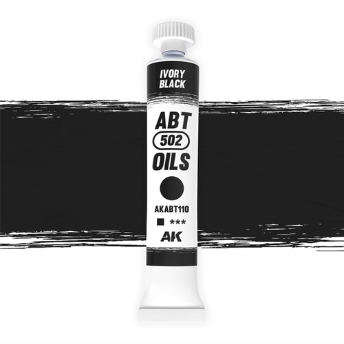 AK Interactive ABT 502: Ivory Black 20ml Oil Paint