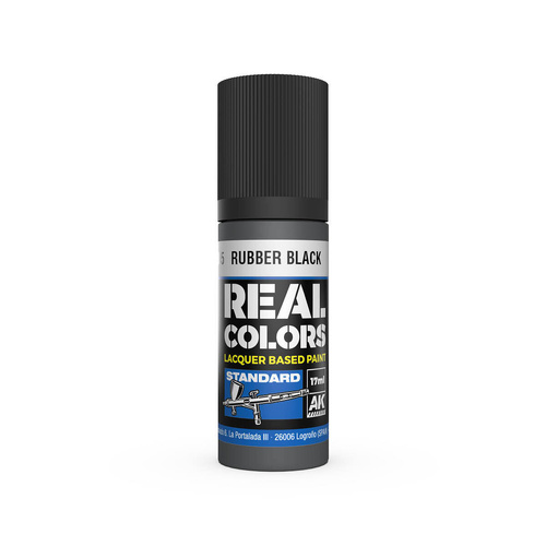 AK Interactive Real Colors: Rubber Black - 17ml Lacquer Paint