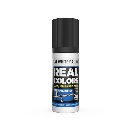 AK Interactive Real Colors: Flat White RAL 9003 - 17ml Lacquer Paint