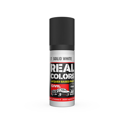 AK Interactive Real Colors: Solid White - 17ml Lacquer Paint