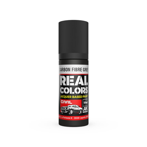 AK Interactive Real Colors: Carbon Fibre Grey - 17ml Lacquer Paint